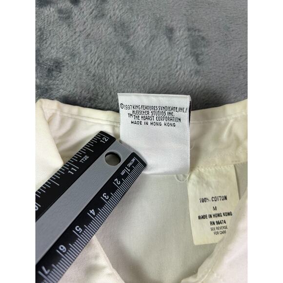 Vintage 1997 Betty Boop Shirt M White Button Up Suspenders Print MGM Grand RARE - Picture 5 of 13